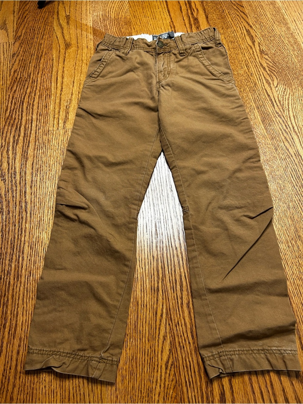 H&M L.O.G.G. Boys Size 7-8 Brown Chino Pants Adjustable Waist 100% Cotton